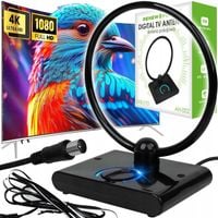 MOCNA ANTENA AKTYWNA POKOJOWA DVBT TV FHD 4K MUX-8 LTE WZMACNIACZ