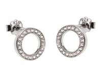 Rodowane okrągłe srebrne kolczyki celebrytka kółko kółeczko ring cyrkonie srebro 925 K1601