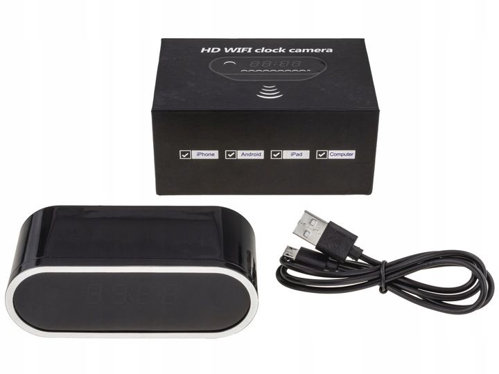 Zegar Z Ukrytą Kamerą / ZEGAREK SZPIEGOWSKI UKRYTA MINI KAMERA TRYB NOCNY zdjęcie 7