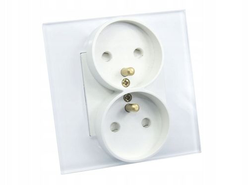 GNIAZDO PODWÓJNE SZKLANE GNIAZDKO Z BOLCEM CZARNE B-LINE ELEKTRYCZNE SZKŁO na Arena.pl