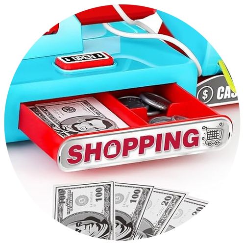 DUŻA KASA FISKALNA Sklepowa DLA DZIECI KALKULATOR Skaner DŹWIĘK MATADI AKC na Arena.pl