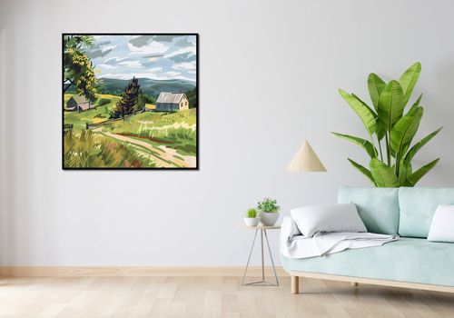 Plakat 100x100cm Bujna Wieś na Arena.pl