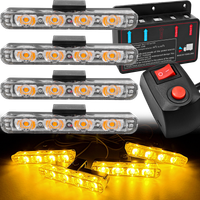 Lampy Ostrzegawcze Samochodowe W Atrapę Grill LED 4 Stroboskopowe Laweta