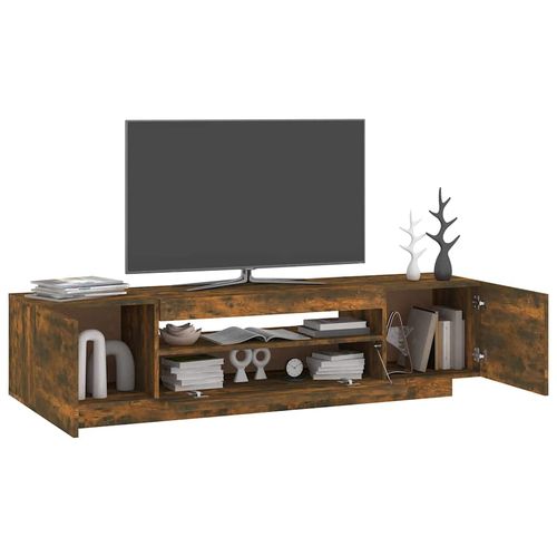 Szafka pod TV z oświetleniem LED, przydymiony dąb, 160x35x40 cm na Arena.pl