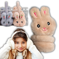 NAUSZNIKI ZIMOWE CIEPŁE PLUSZOWE DZIECIĘCE DLA DZIECI KRÓLICZEK BEŻOWY