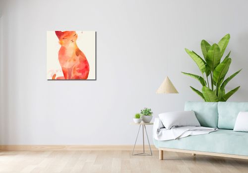 Obraz 60x60cm Akwarelowy Kot na Arena.pl