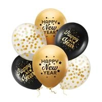 Balony lateksowe sylwestrowe Happy New Year 6szt.