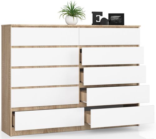 KOMODA K160 10SZ CLP PK DĄB SONOMA / BIAŁA na Arena.pl