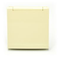 Efapel Logus90 element centralny do gniazda z uziemieniem z pokrywą ip44 kość słoniowa 90654 tmf