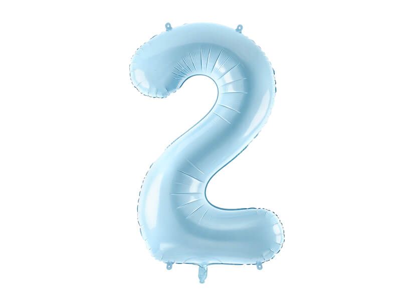Balon foliowy cyfra 2 niebieski 86 cm zdjęcie 1