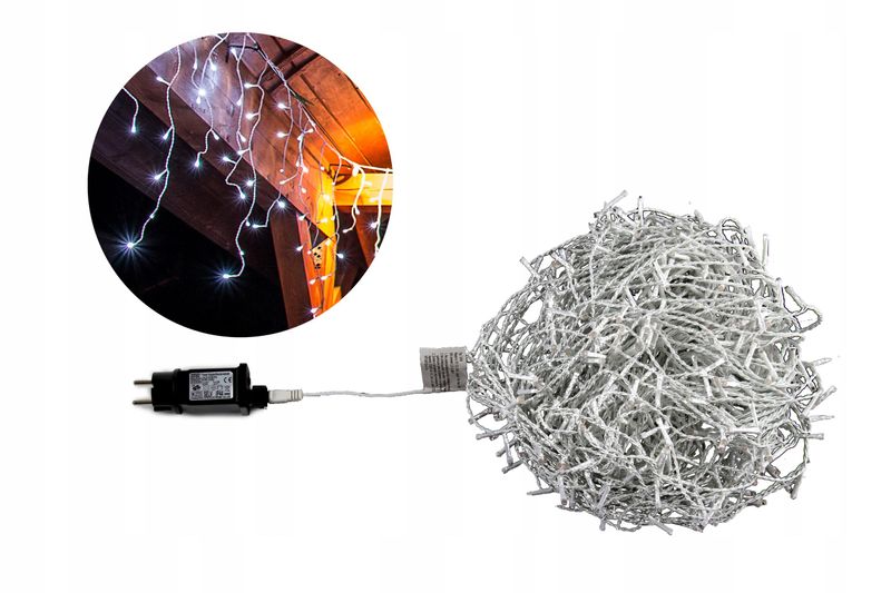 Lampki Choinkowe Sople 500LED 18M Białe Zimne CH34 EUROHIT Christmas zdjęcie 1