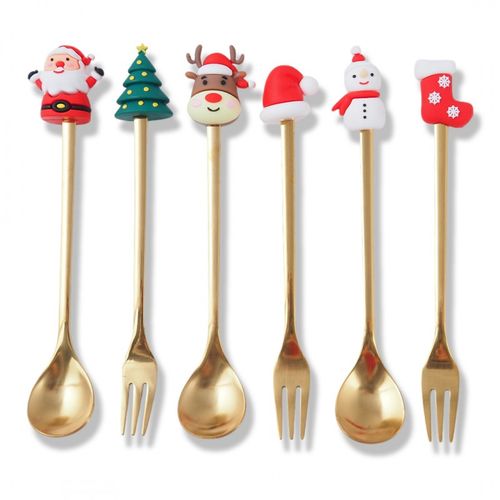 zestaw łyżeczek ze świątecznymi  złote 16,8 x 2,9cm lyz6 na Arena.pl