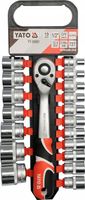YATO ZESTAW KLUCZY NASADOWYCH NA CLIPIE GRZECHOTKA 19szt 1/2'' 8-32mm