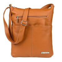 Torebka Skórzana Damska Listonoszka Skóra Beltimore Camel A4 934