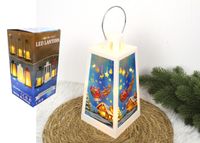 lampion latarenka świąteczna z witrażem całkowitym led 22 x 14 x 11cm