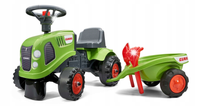 Traktorek Baby Claas FALK Zielony Jeździk z Przyczepką i Akcesoria od 1+