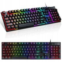 Prezent dla graczy KLAWIATURA GAMINGOWA HYBRYDOWA PODŚWIETLANA RGB