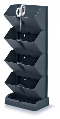 Ogród wertykalny wiszący MINI CASCADE IO1W200 | Antracyt, Wymiary 11.4x19.5x47.5 cm, Kolor Antracyt, Prosperplast na Arena.pl