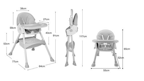 Krzesełko do karmienia tapicerowane dla dzieci róż na Arena.pl