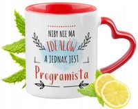 Kubek Dla Programisty Czerwony Z Uszkiem W Kształcie Serca Na Prezent