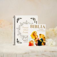 Biblia w pudełku z grawerem Pamiątka Chrztu Świętego OBC-7