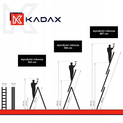 KADAX Drabina wielofunkcyjna 8-stopni 3x8 BASIC na Arena.pl