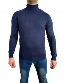 Elegancki Klasyczny Golf Sweter Męski Granat M