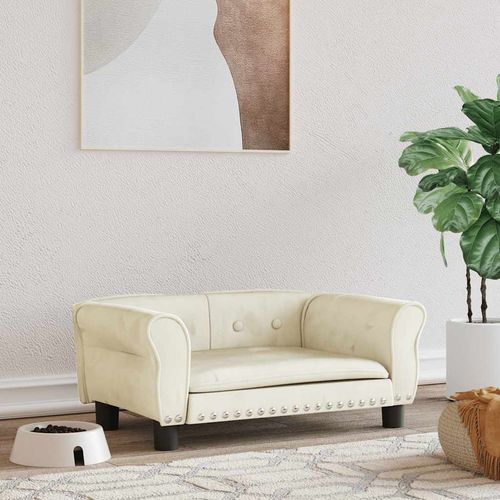 Legowisko dla psa, kremowe, 70x45x30 cm, aksamit na Arena.pl