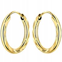 Złote 585 Kolczyki Gładkie Koła 1.2 cm p.585 14K Na Prezent Grawer Gratis