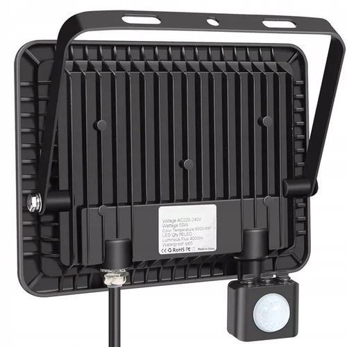 MOCNY HALOGEN LED 100W NAŚWIETLACZ z CZUJNIKIEM RUCHU ZMIERZCHU 9000lm na Arena.pl