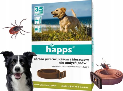 happs - obroża przeciw pchłom i kleszczom dla małych psów na Arena.pl
