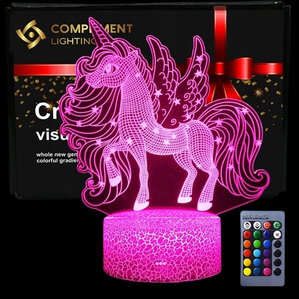 Lampka 3D nocna led usb JEDNOROŻEC UNICORN zdjęcie 2