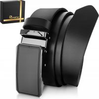 REVERSE PASEK SKÓRZANY MĘSKI DO SPODNI AUTOMAT CZARNY SKÓRA NATURALNA 105