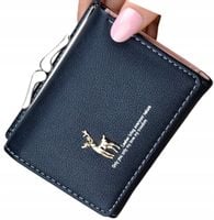 Mały Portfel Portmonetka Jelonek Skórzany Zatrzask