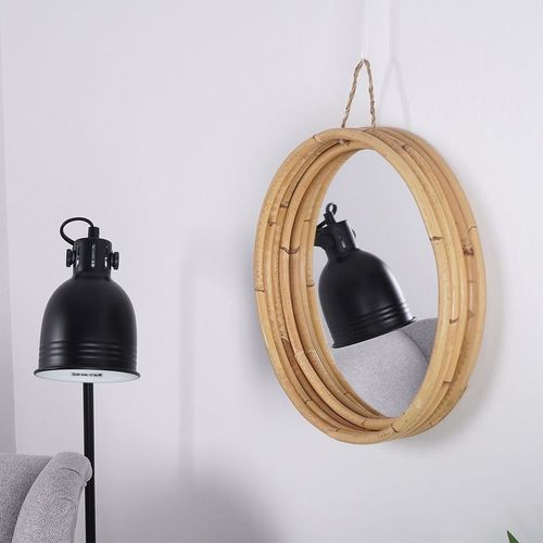 Lustro ścienne rattanowe okrągłe 30 cm na Arena.pl