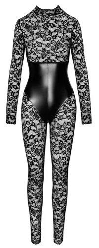 noir powerwetlook kombinezon koronkowy z matowym gorsetem m na Arena.pl