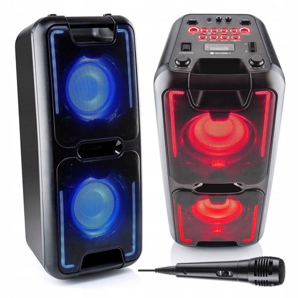 Głośnik Bluetooth Mikrofon Karaoke 2xUSB AUX zdjęcie 1