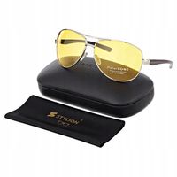 OKULARY do JAZDY NOCĄ dla KIEROWCÓW POLARYZACYJNE Rozjaśniające żółte UV