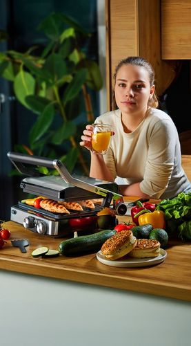Grill elektryczny Opiekacz do panini Yoer 2000W + Programator czasu i na Arena.pl