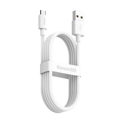 kabel micro usb do usb baseus simple wisdom, 2.1a, 1.5m (biały) 2szt. na Arena.pl