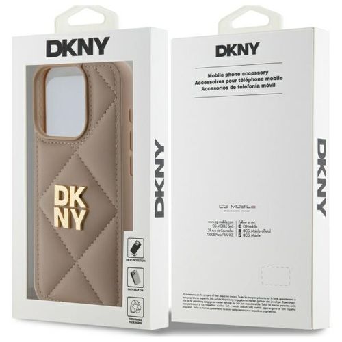 dkny dkhcp15lpqdsle iphone 15 pro 6.1   beżowy/beige quilted stack logo na Arena.pl