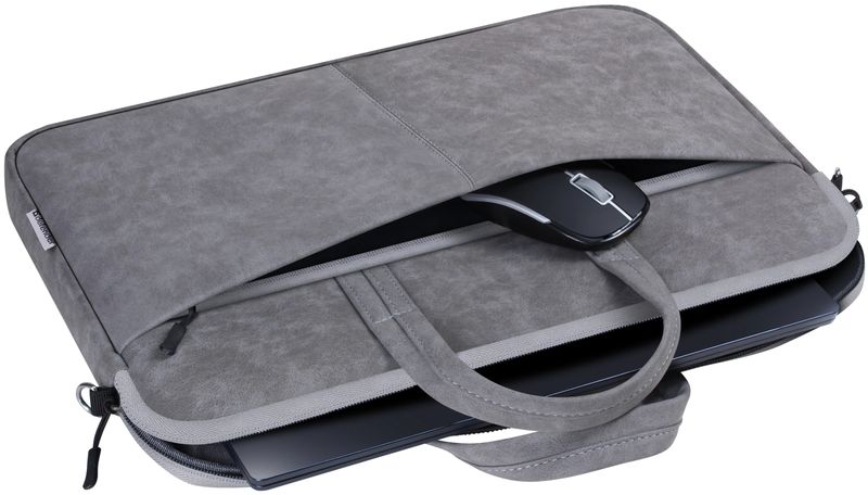 TORBA DEFENDER SOLID LEATHER SZARA 15,6" zdjęcie 4