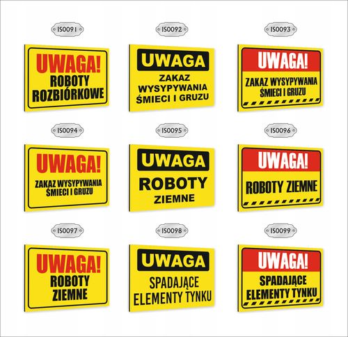 Tabliczka znak informacyjny dibond 20X15 UWAGA ROBOTY NA WYSOKOŚCI na Arena.pl