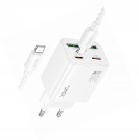 Biała ładowarka cztery porty USB-C 30W Hoco do Redmi Note 14 Pro Plus 5G