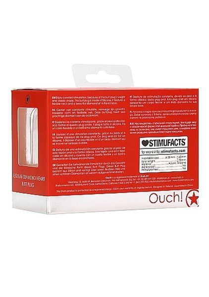 Diamond Heart Butt Plug - Regular - Red zdjęcie 3