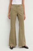 MAX&Co. Spodnie damskie kolor zielony dzwony medium waist R34