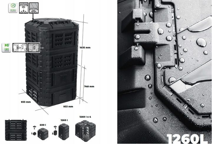 KOMPOSTOWNIK 1260L CAŁOROCZNY MOCNY MULTICOMPOSTER zdjęcie 5