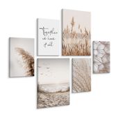 Obrazy Do Sypialni MORZE Plaża Trawy Styl Boho Wschód Słońca 90cm x 80cm