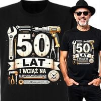 Koszulka na 50 Urodziny Prezent dla Faceta na Oryginalnych Częściach L