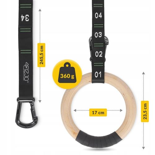 KÓŁKA GIMNASTYCZNE OBRĘCZE DO PODCIĄGANIA DREWNIANE UCHWYTY CROSSFIT KOŁA na Arena.pl